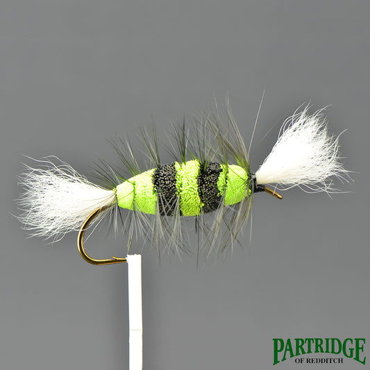 Chartreuse and Black Zebra Cigar – White Tail – Black Hackle