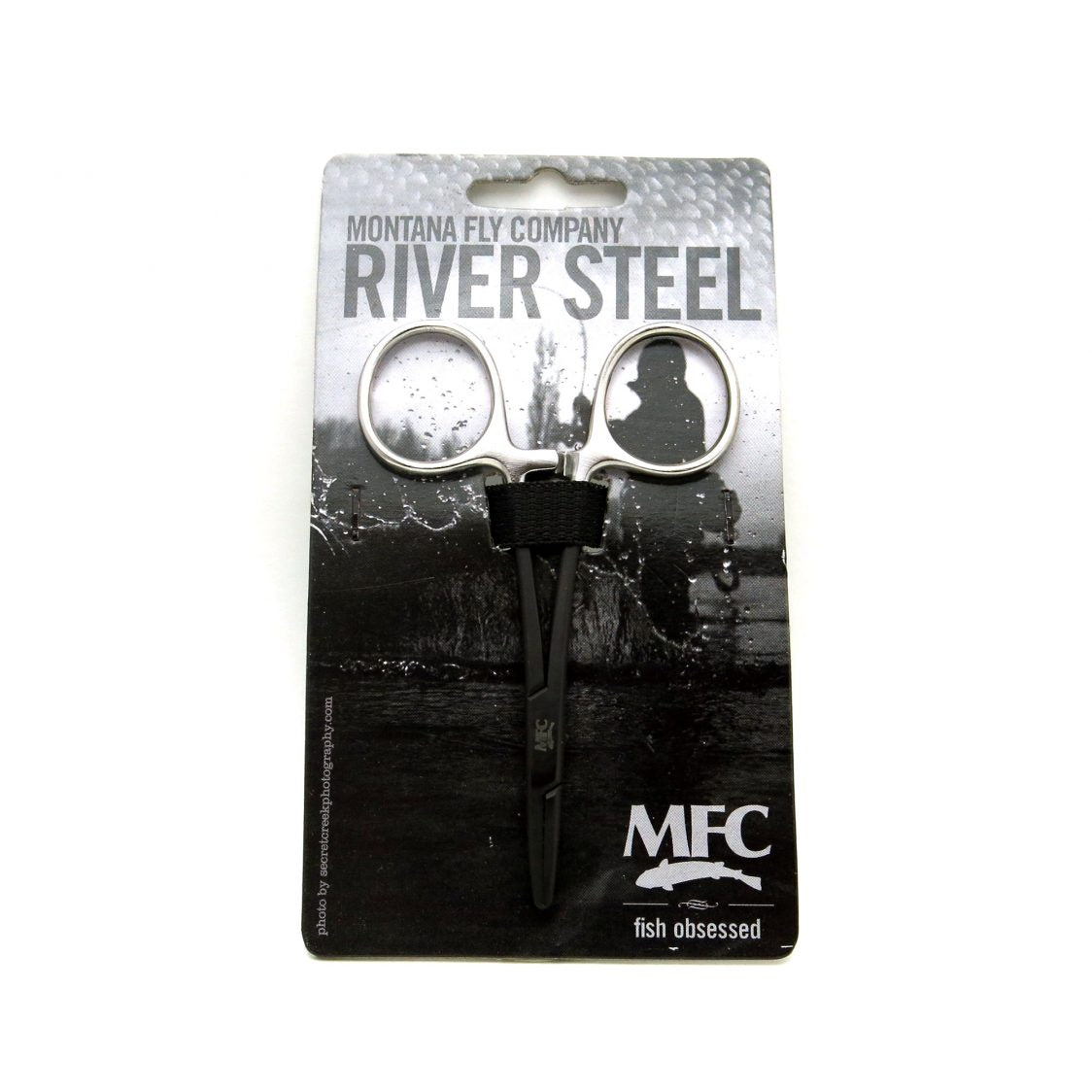 MFC River Steel - 5″ Straight Tip Forceps (Black/Silver)